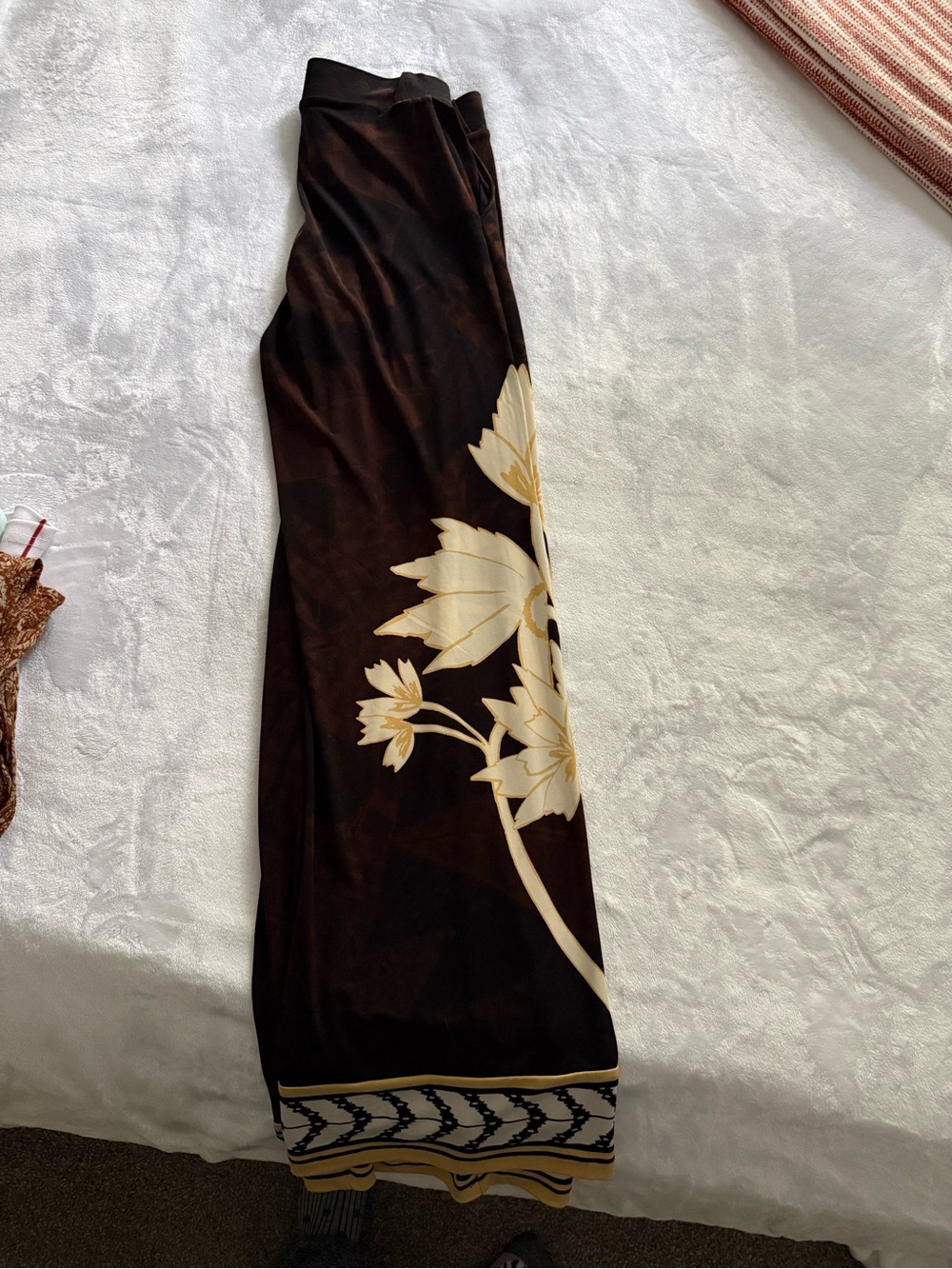 Women's Brown Floral Wide-Leg Pants WHBM
